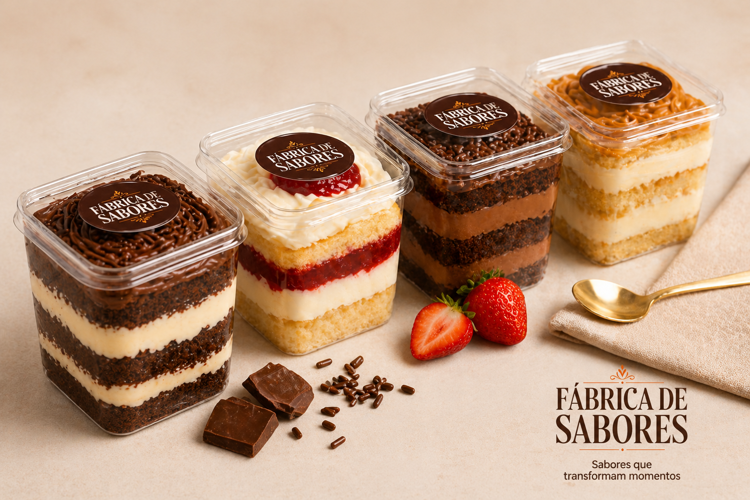 Bolos no Pote artesanais com camadas de creme