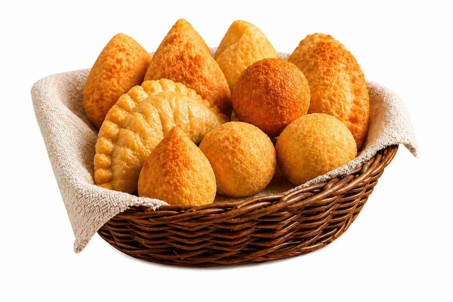 Salgados por cento — coxinhas, rissóis, bolinhas de queijo